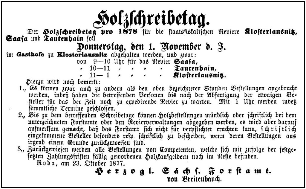 1877-11-01 Kl Holzschreibetag